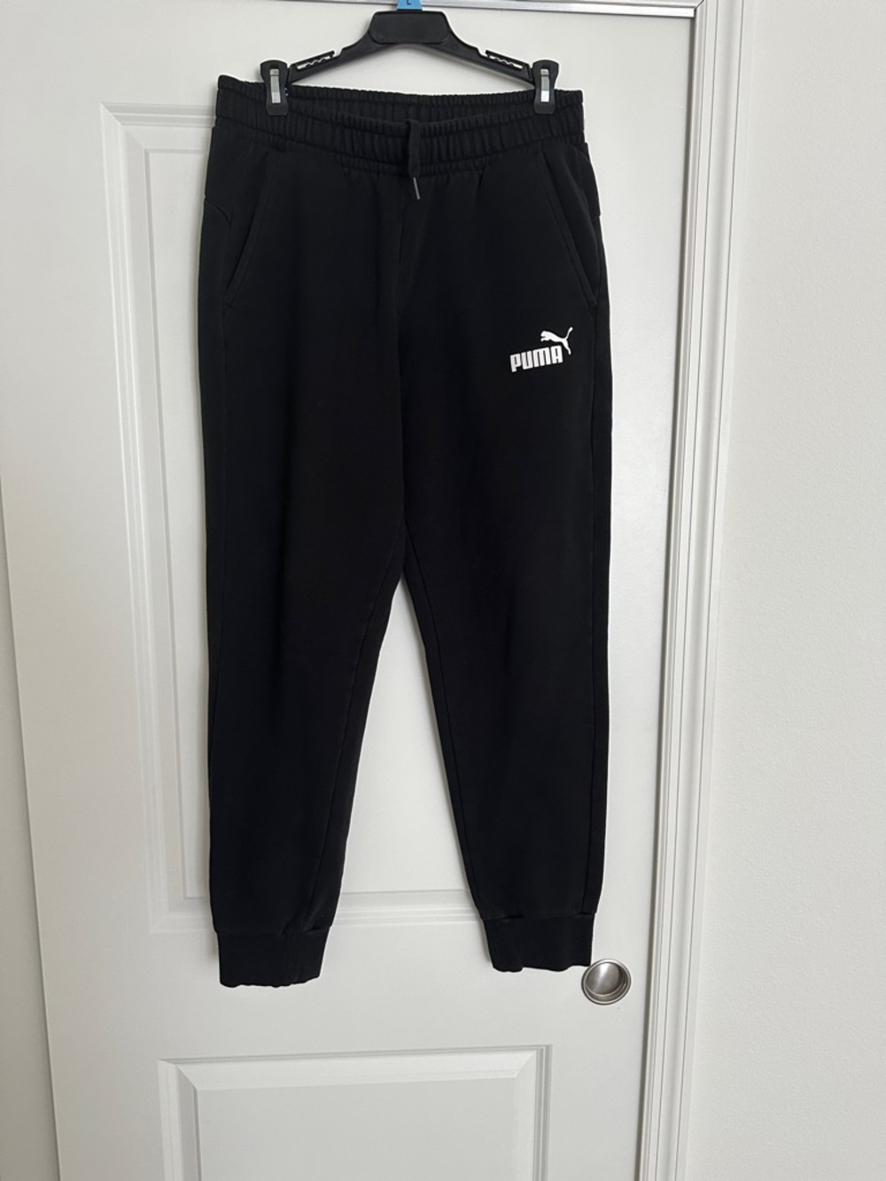 Puma Black Sweat Joggers with White Logo